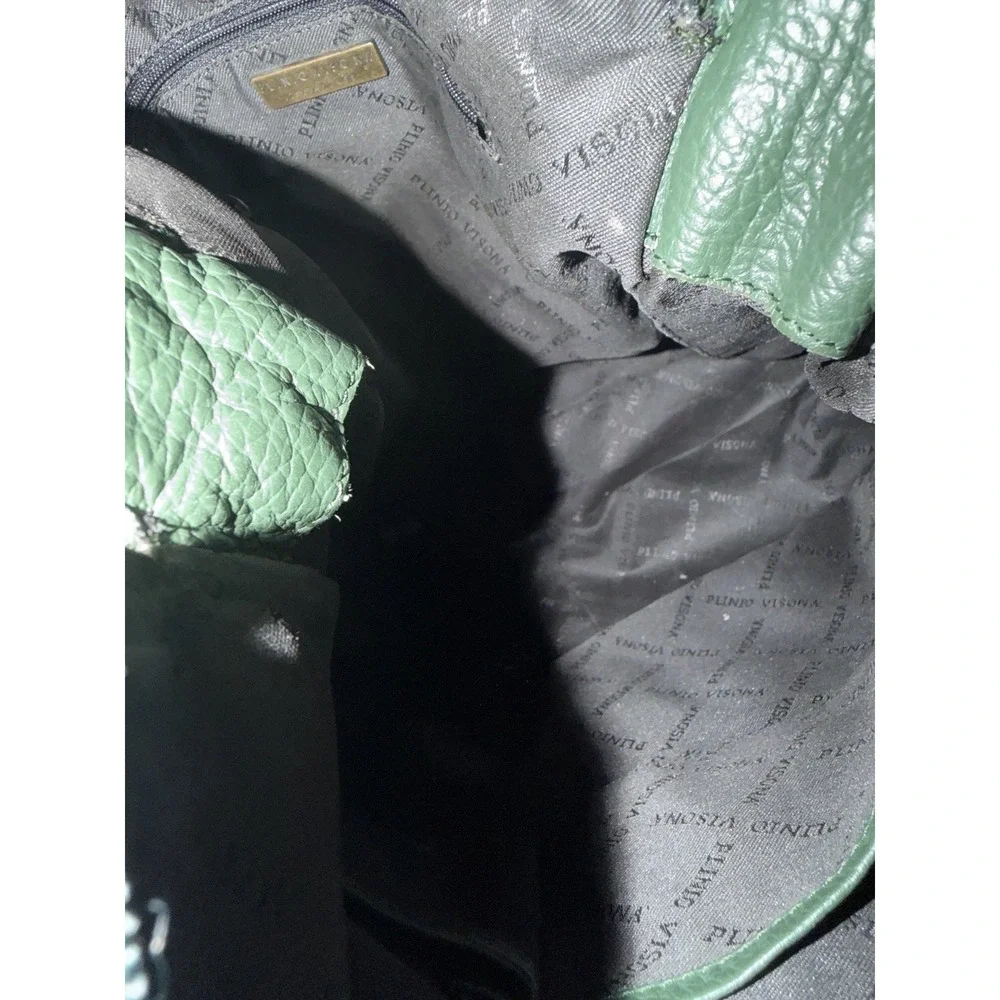 PLINIO‎ VISONA ITALY GREEN SATCHEL GENUINE LEATHER OVERSIZED HANDBAG F
